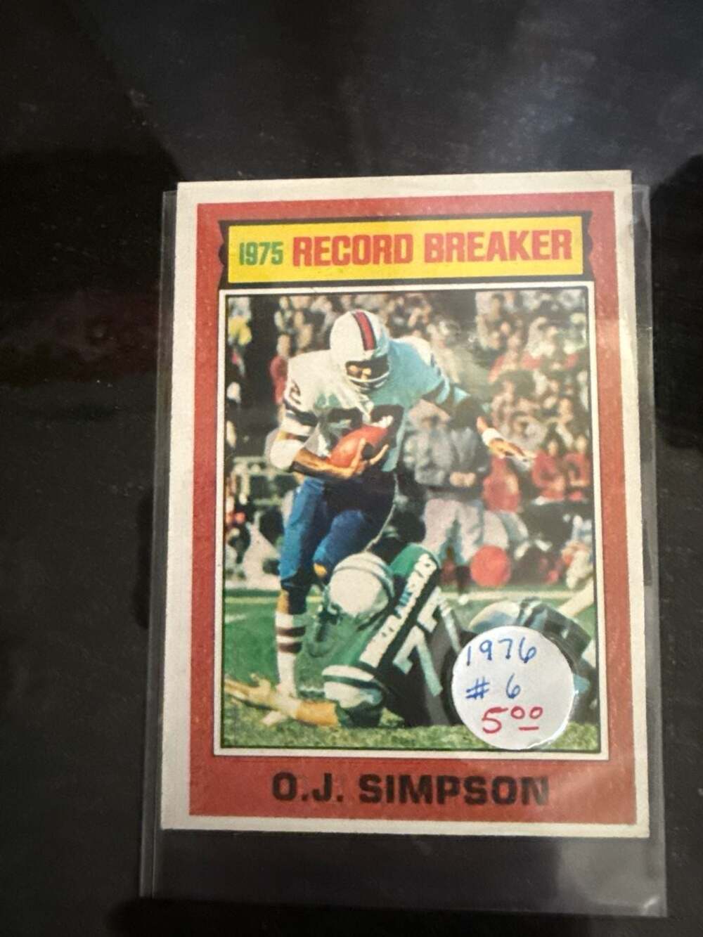 1976 Topps #6 O.J. Simpson Buffalo Bills Record Breaker Football Card